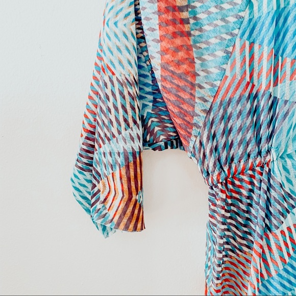Anthropologie Sheer Geometric Tunic Top - Picture 3 of 6